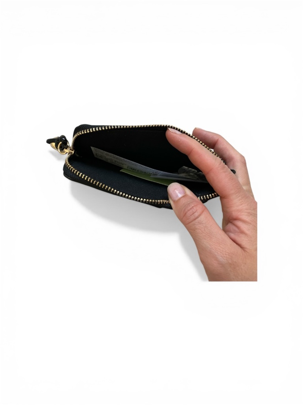 Mango Black Patent Trim Zip Wallet with Gold Accent - Picture 4 of 7